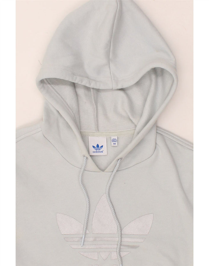 ADIDAS Womens Graphic Hoodie Jumper IT 44 Medium Blue Cotton Vintage Adidas and Second-Hand Adidas from Messina Hembry 