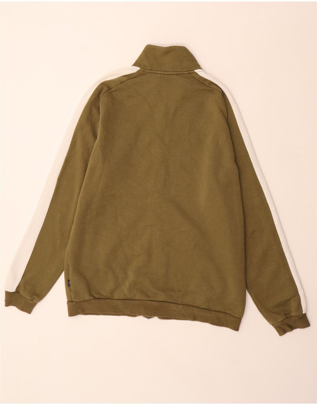 Męska kurtka dresowa PUMA, średnia, bawełniana khaki z blokami kolorów