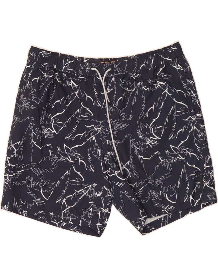 MICHAEL KORS Mens Abstract Pattern Swimming Shorts XL  Navy Blue Polyester Vintage Michael Kors and Second-Hand Michael Kors from Messina Hembry 