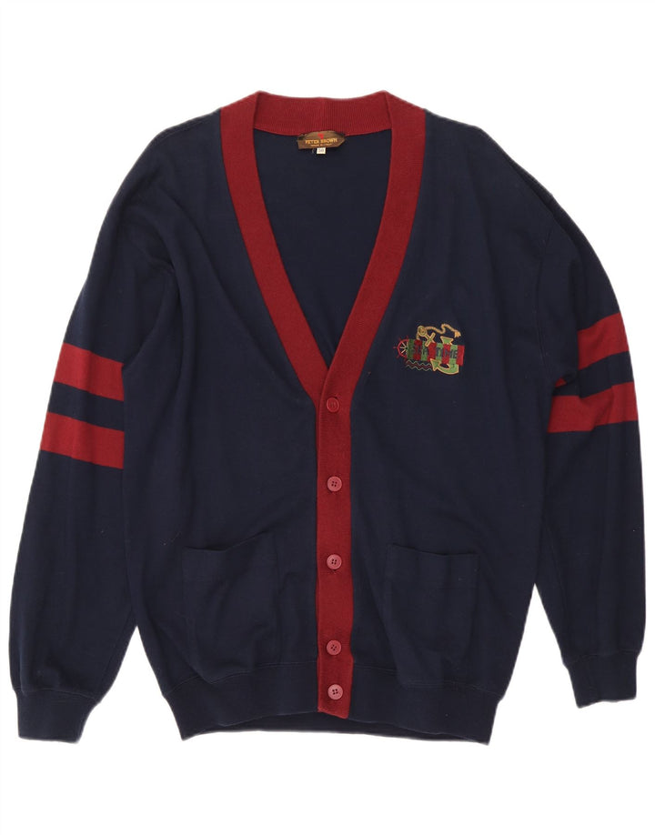 Sweter męski Peter Brown IT 50, średni granatowy, bawełniany