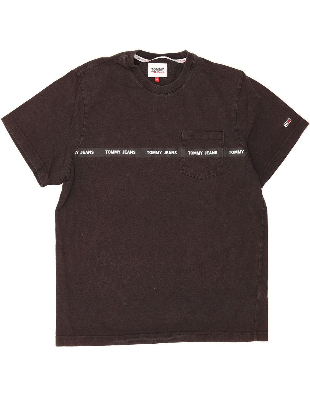 TOMMY HILFIGER Mens Graphic T-Shirt Top Medium Black Cotton Vintage Tommy Hilfiger and Second-Hand Tommy Hilfiger from Messina Hembry 