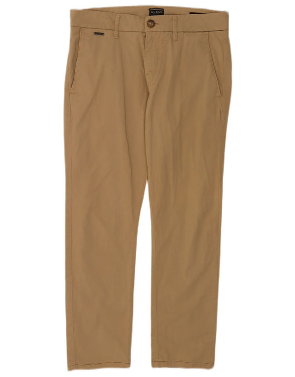 Męskie spodnie Chino Guess Daniel Super Skinny W30 L26 Beżowa bawełna