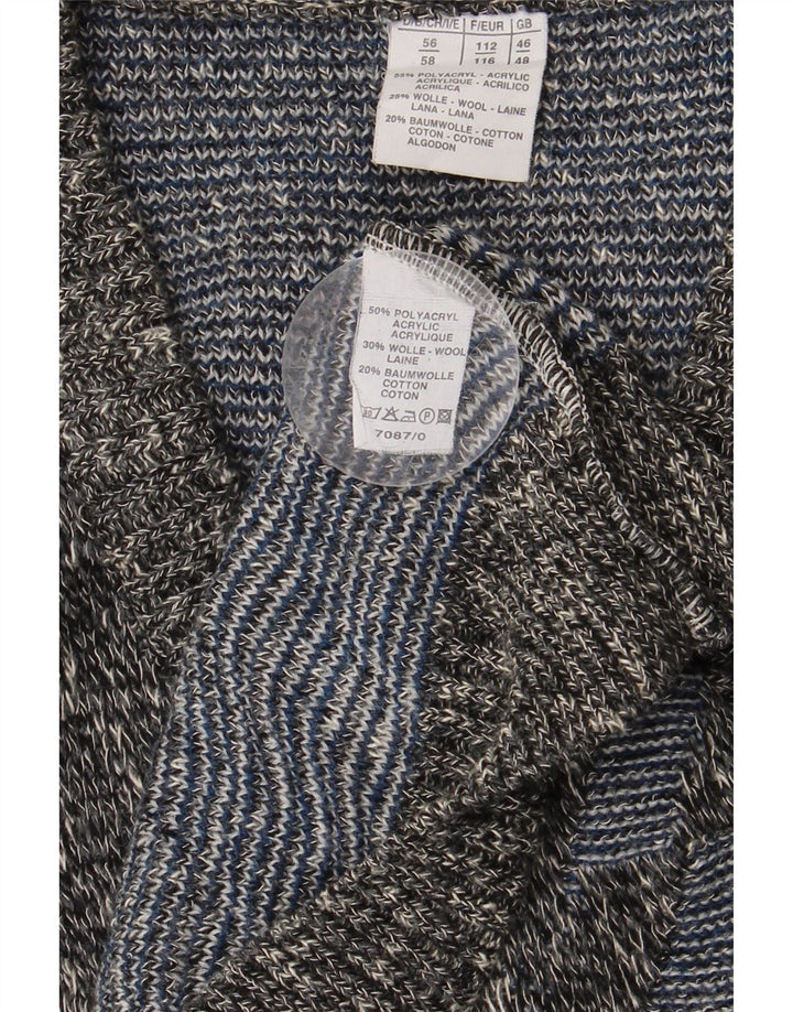 Męski sweter VINTAGE z dekoltem w kształcie litery V UK 46/48 2XL Wielokolorowy geometryczny