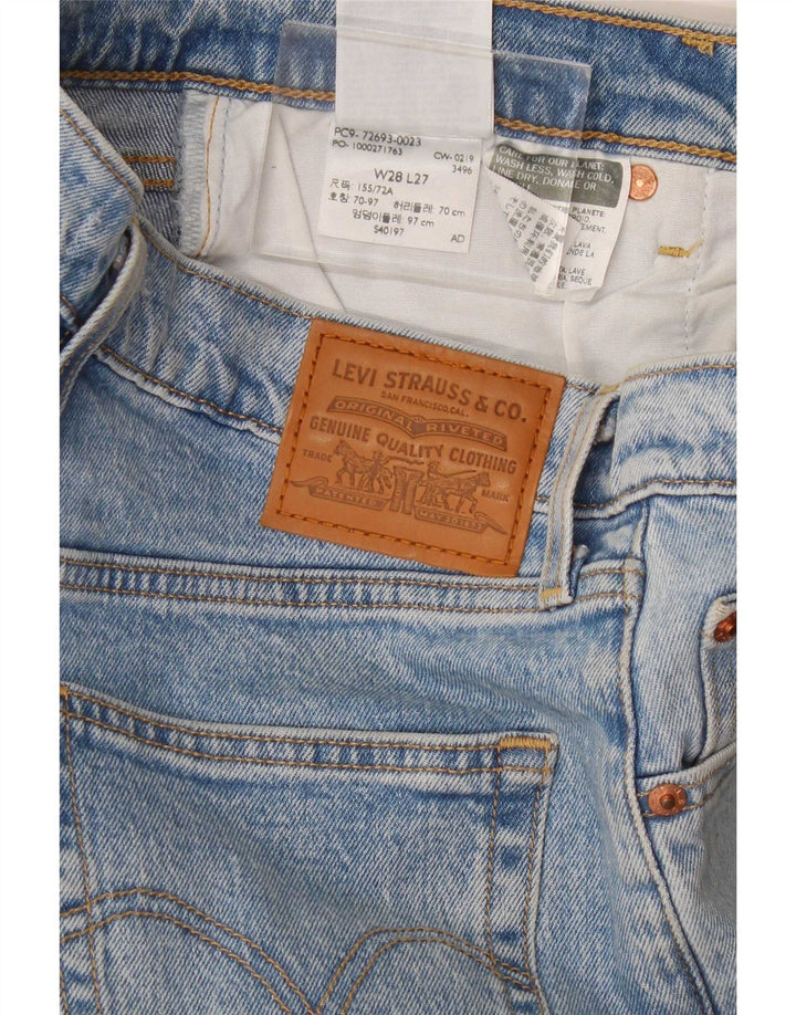 Damskie jeansy Levi's Ribcage Straight W28 L27 Niebieskie bawełniane
