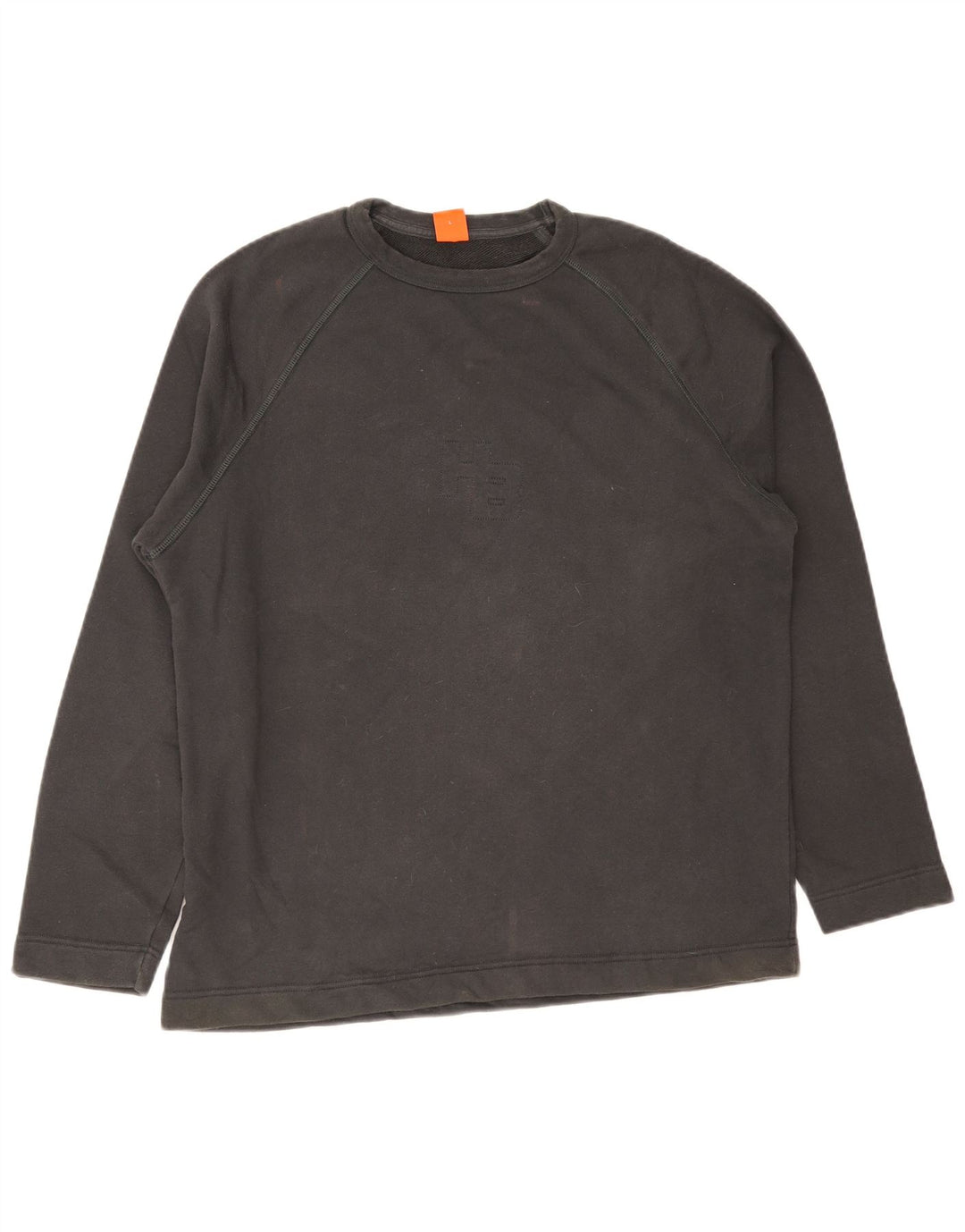 Męski top z grafiką Hugo Boss z długim rękawem, duży, szary, bawełniany