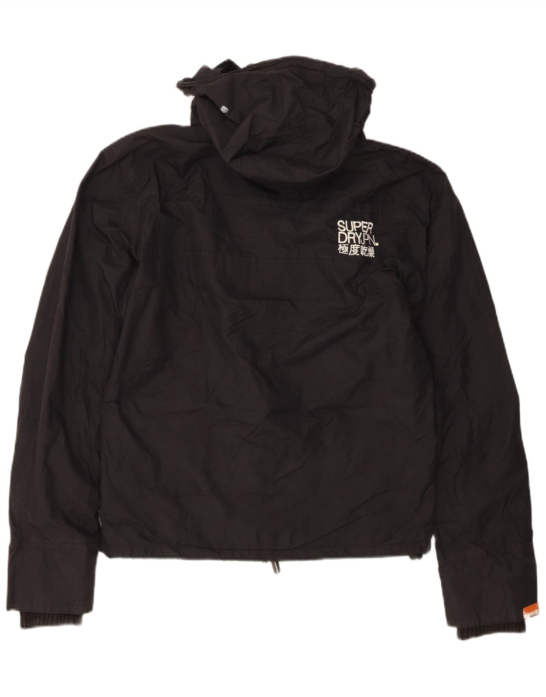 Damska wiatrówka z kapturem Superdry Graphic UK 14 Średni czarny nylon