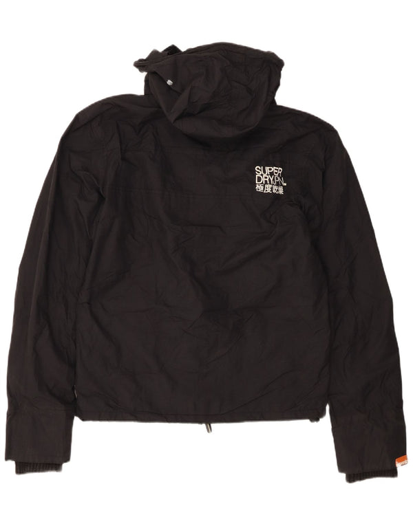 Damska wiatrówka z kapturem Superdry Graphic UK 14 Średni czarny nylon