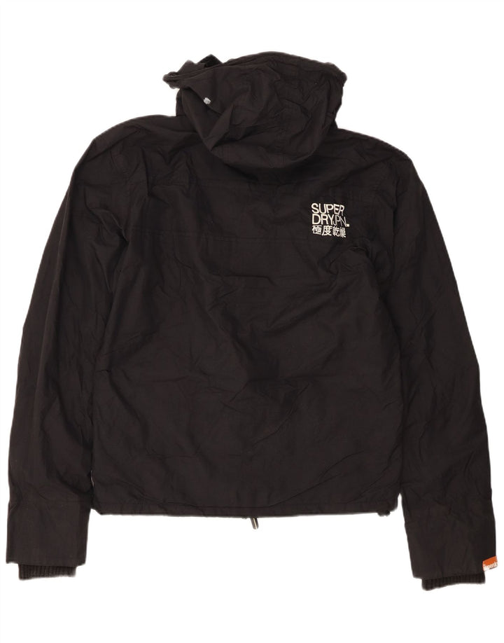Damska wiatrówka z kapturem Superdry Graphic UK 14 Średni czarny nylon