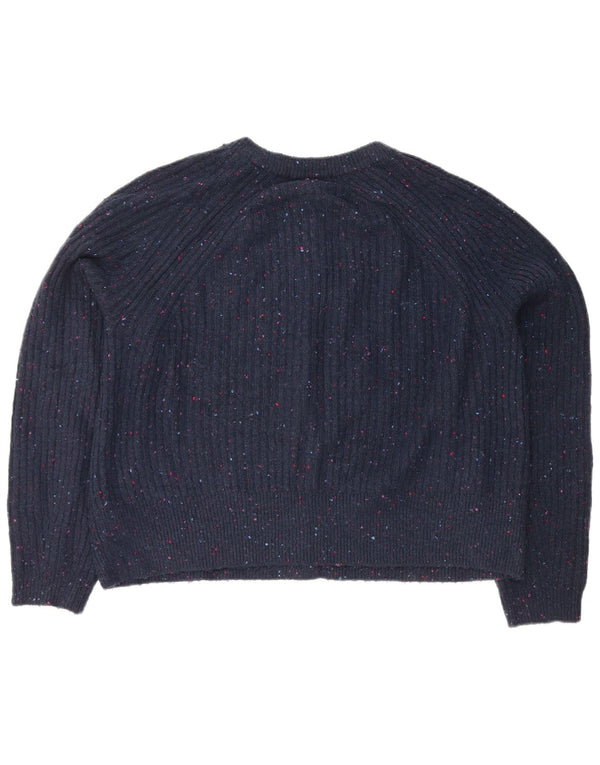 Marks & Spencer Damski sweter kardigan UK 18 XL Granatowy, nakrapiany akryl