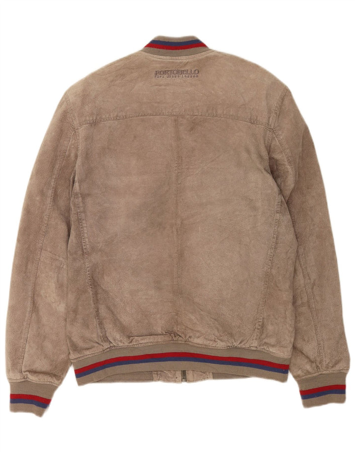 Męska zamszowa kurtka bomber PEPE Jeans UK 40, duża, beżowa skóra