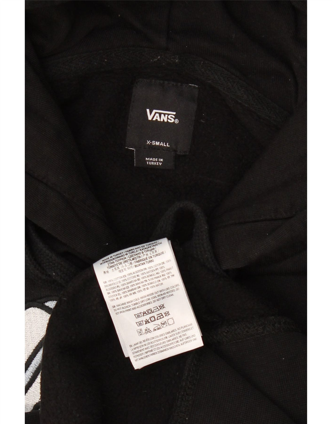 Męski sweter z kapturem i grafiką VANS XS, czarny, bawełniany