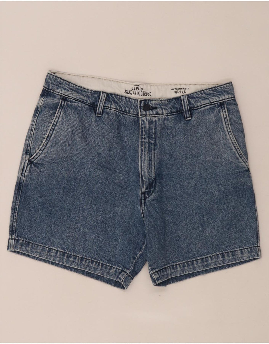Damskie jeansowe spodenki chino Levi's W34, duże, niebieskie, bawełniane