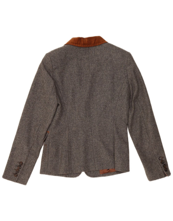 White Label Womens 2 Button Blazer Jacket UK 10 Small Grey Colourblock