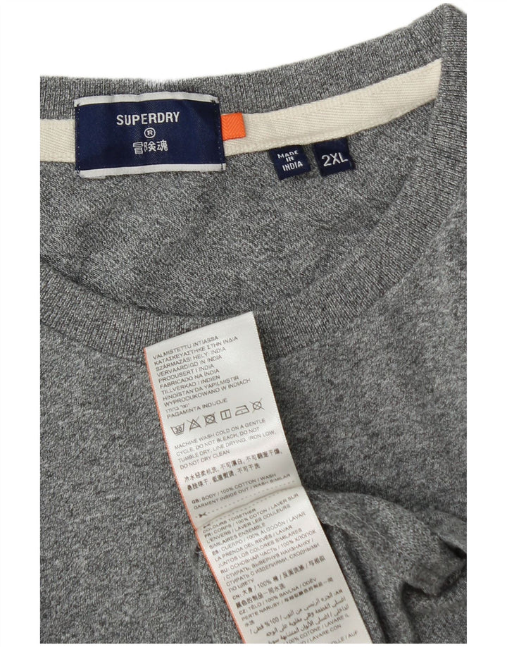 T-shirt męski Superdry 2XL Szara bawełna w plamki