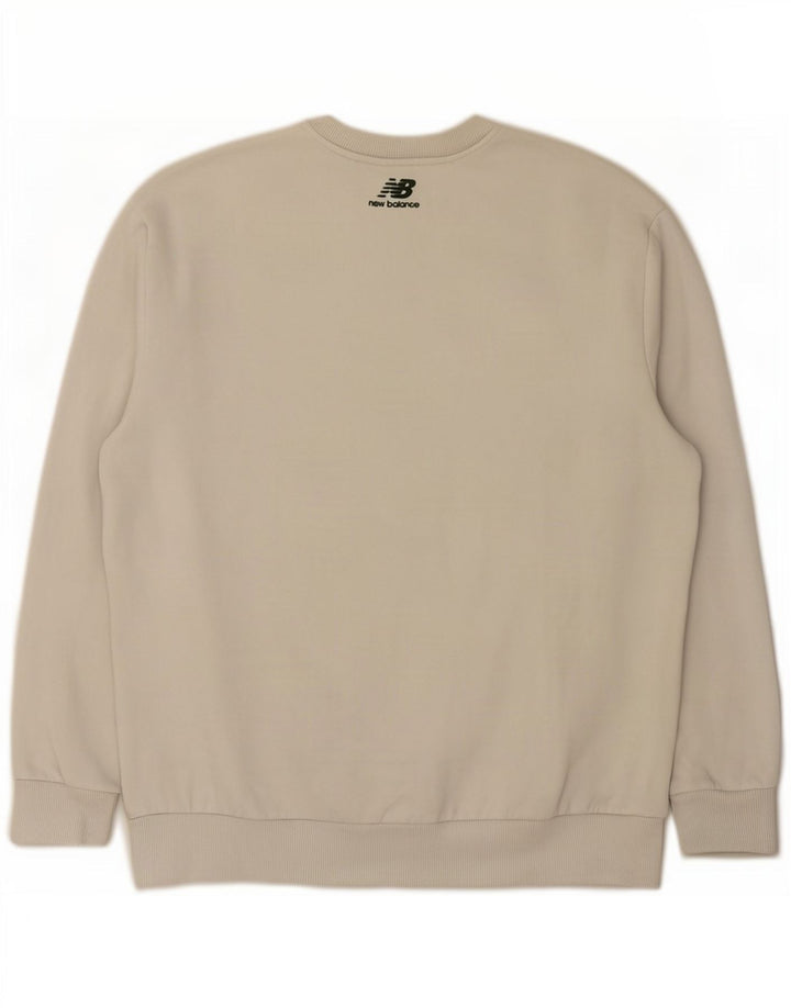 Męska bluza z grafiką New Balance, duża, biała, bawełniana