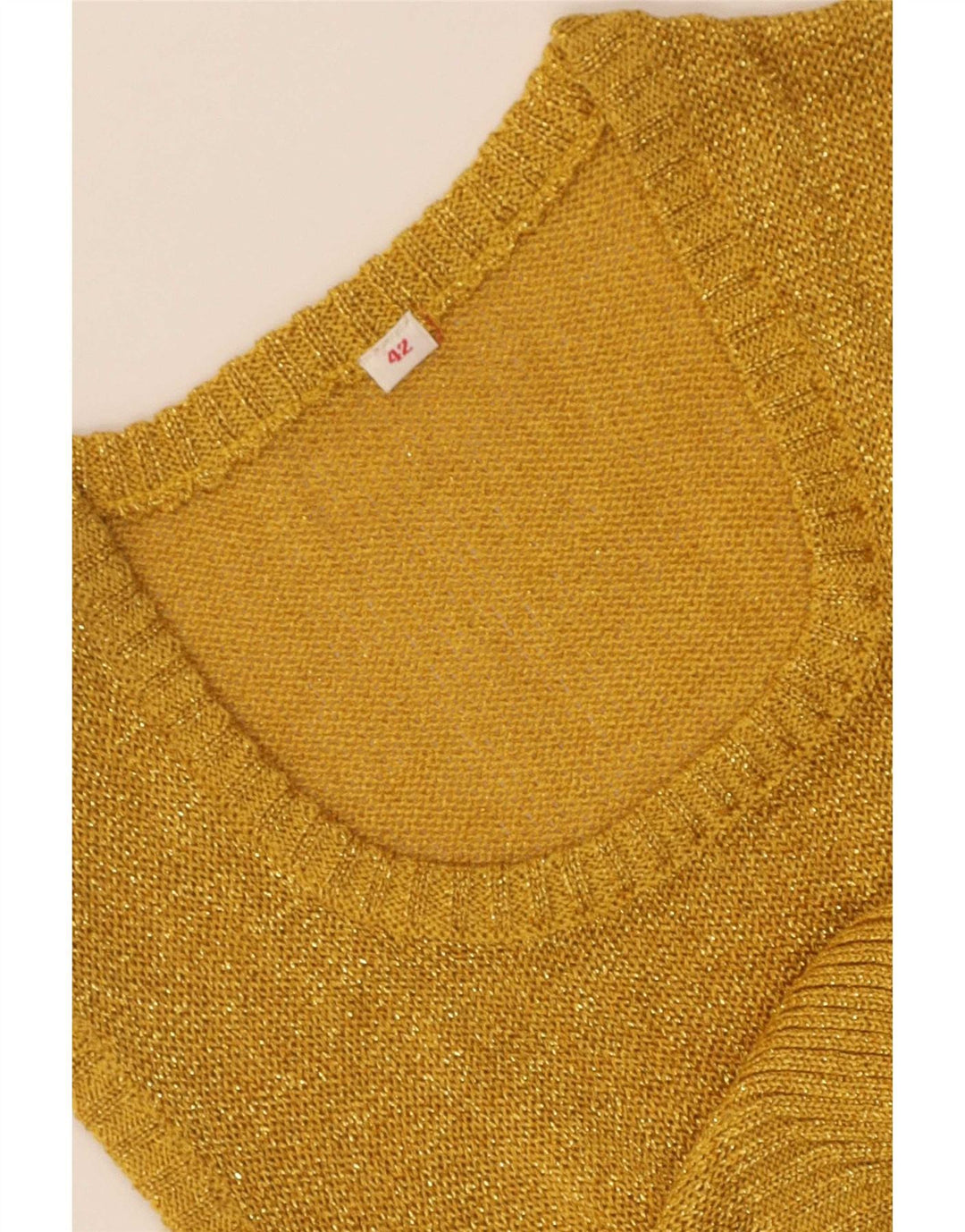Damski podkoszulek w stylu vintage, krótka kamizelka IT 42, średnie złoto
