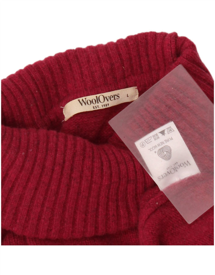 Damski sweter WoolOvers z wywijanym dekoltem UK 16, duży, różowy, nowa wełna
