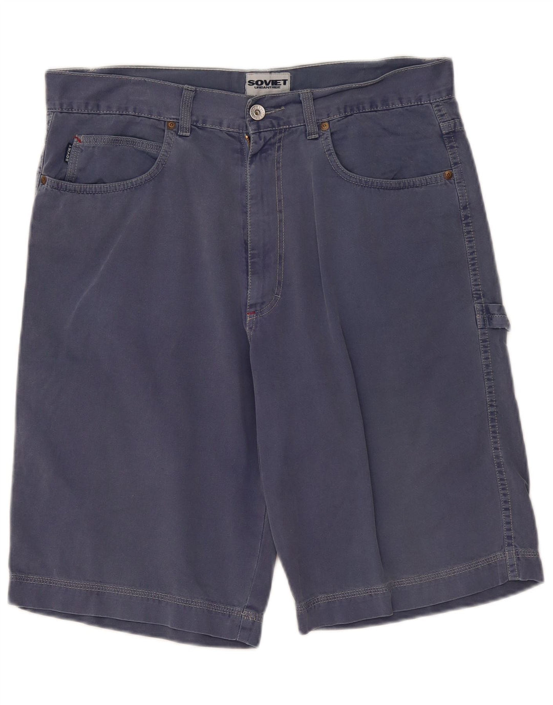 Męskie spodenki cargo w stylu vintage W34, duże, granatowe