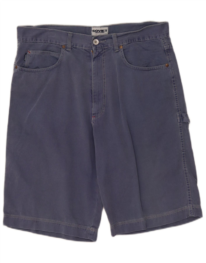 Męskie spodenki cargo w stylu vintage W34, duże, granatowe