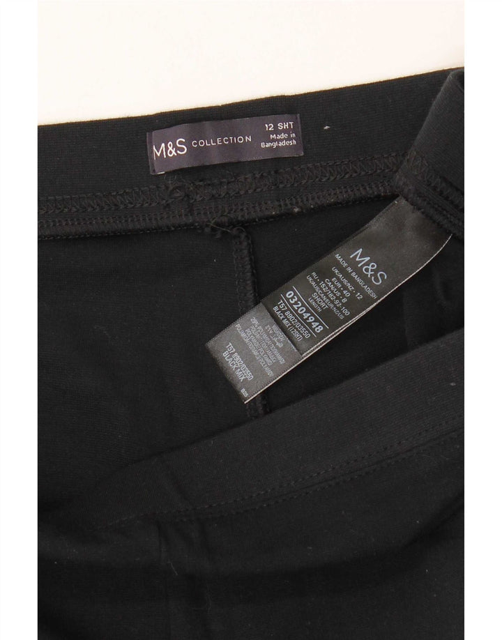 Legginsy damskie Marks & Spencer UK 12, średnie czarne paski, wiskoza