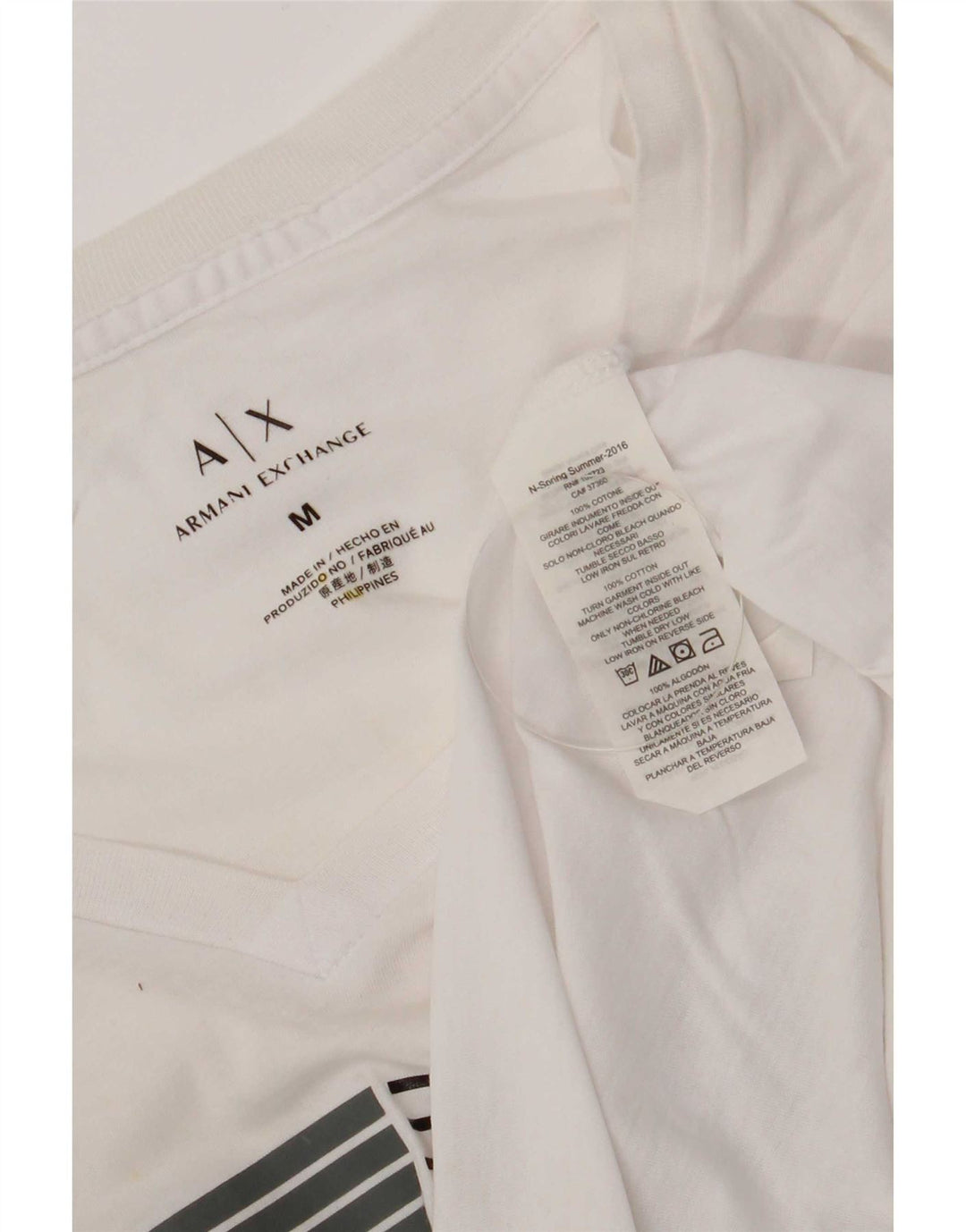 Męska koszulka z grafiką Armani Exchange, średnia, biała bawełna