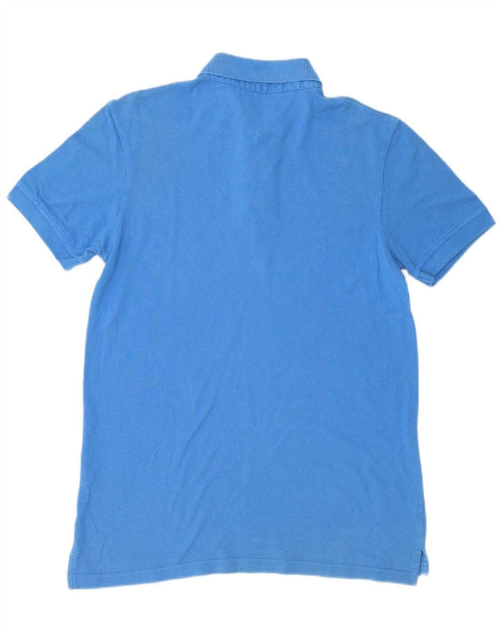 TOMMY HILFIGER Mens Polo Shirt Medium Blue Cotton