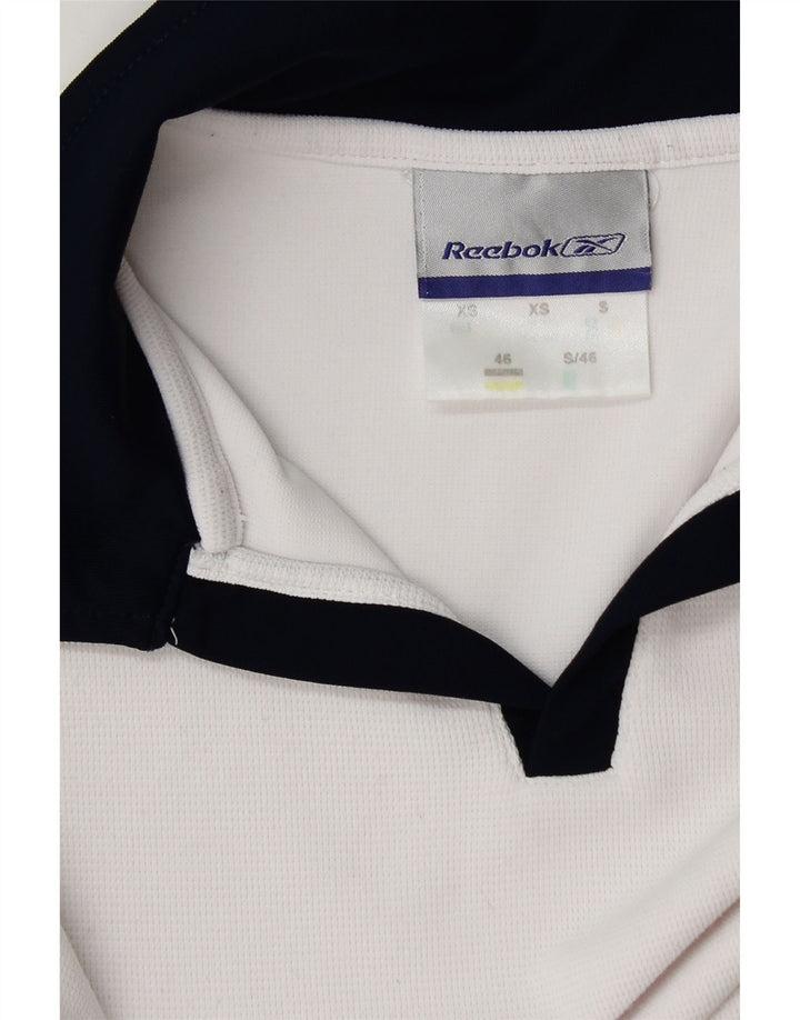 Męska koszulka polo Reebok XS, biała, z blokami kolorów