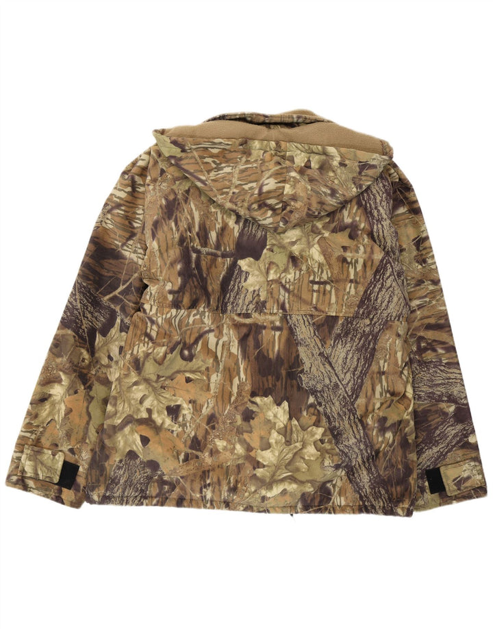 Męska kurtka wiatrówka w stylu vintage IT 50/52, duży, khaki, kwiatowy poliester