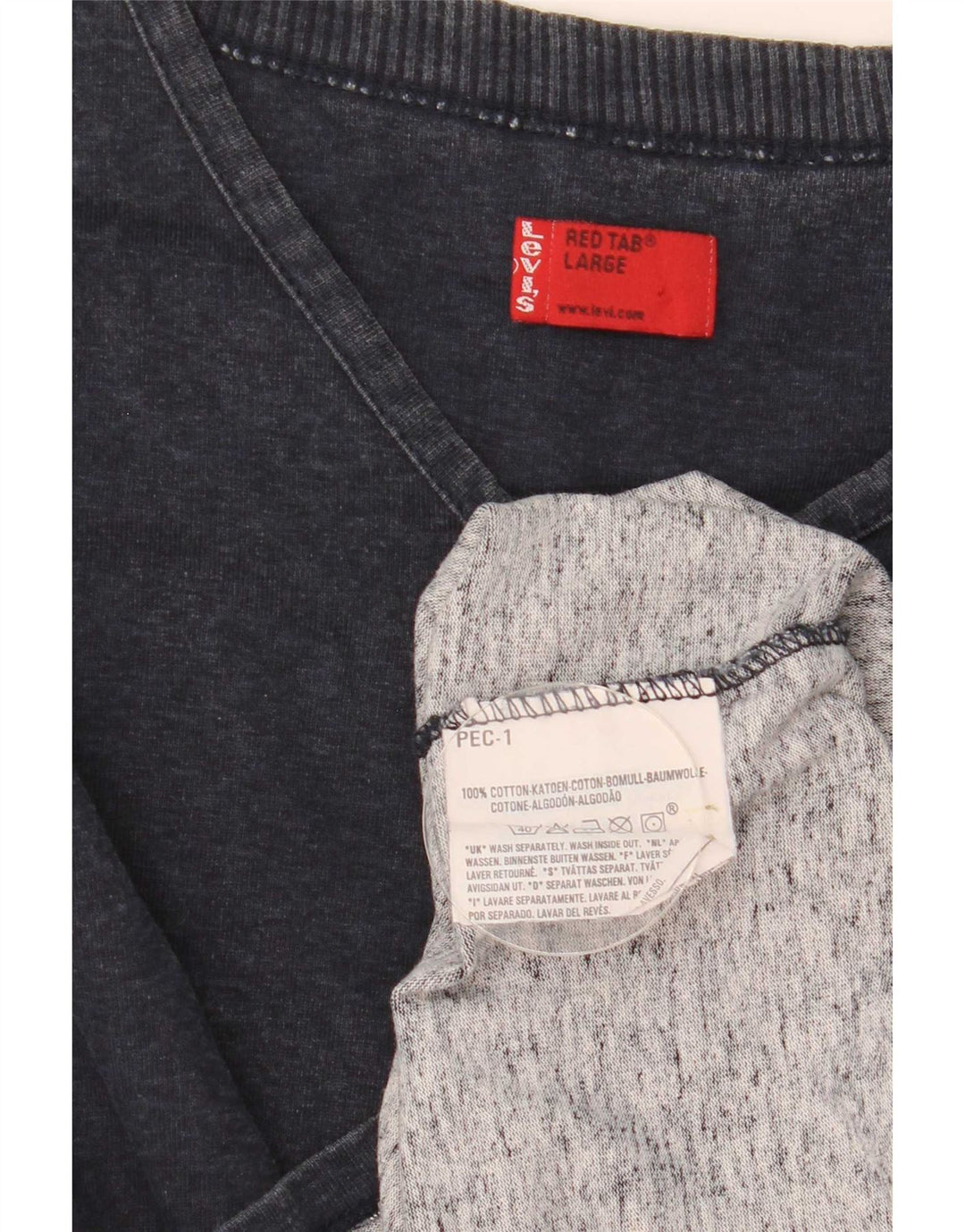 Męski top Levi's z długim rękawem, duży, granatowy, bawełniany