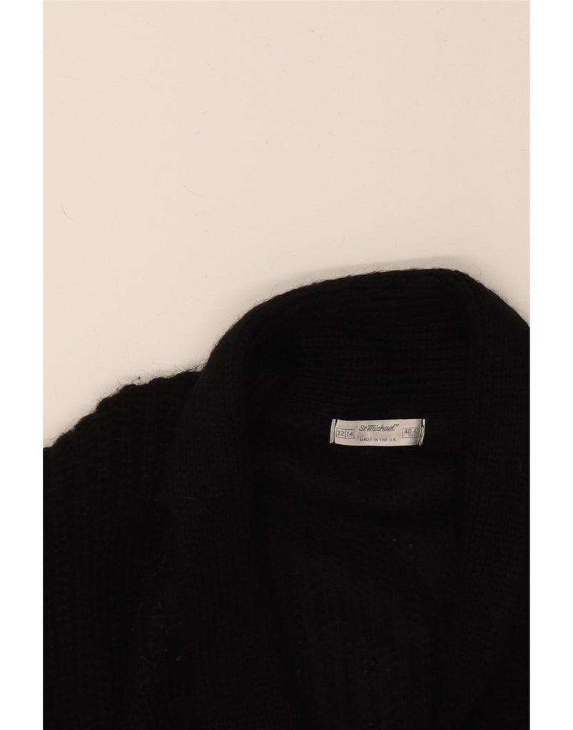 ST MICHAEL Womens Longline Cardigan Sweater UK 12/14 Medium Black Vintage St Michael and Second-Hand St Michael from Messina Hembry 