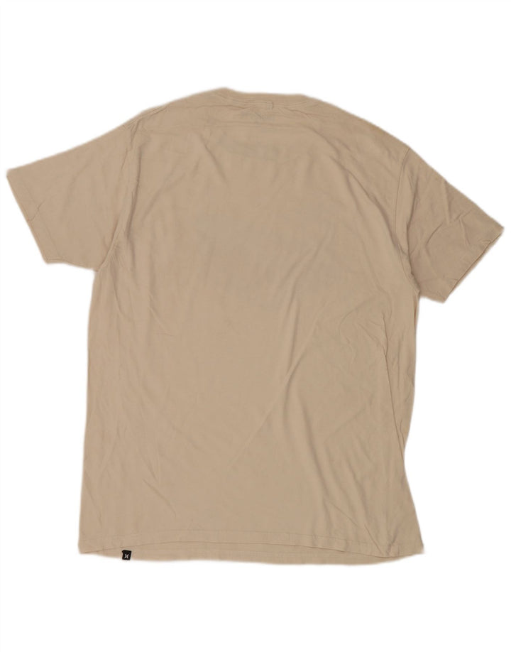 Męski T-shirt z grafiką Hurley, duży, bawełniany w kolorze złamanej bieli