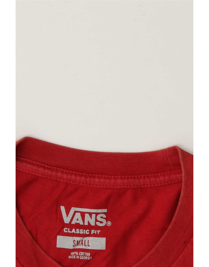 Męski T-shirt Vans o klasycznym kroju, mały, czerwony, bawełniany