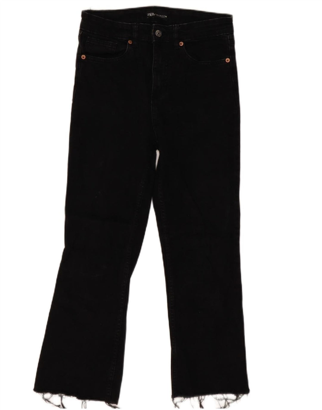 Dżinsy damskie Zara Cropped EU 40 Medium W30 L25 Czarna bawełna