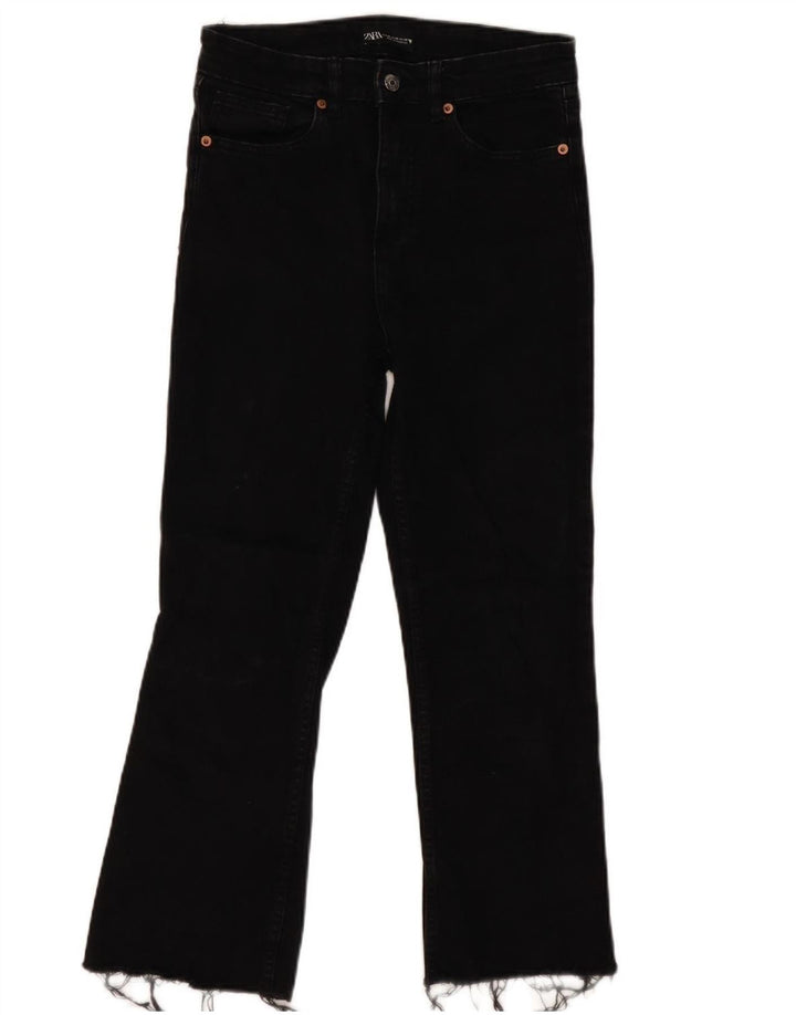 Dżinsy damskie Zara Cropped EU 40 Medium W30 L25 Czarna bawełna