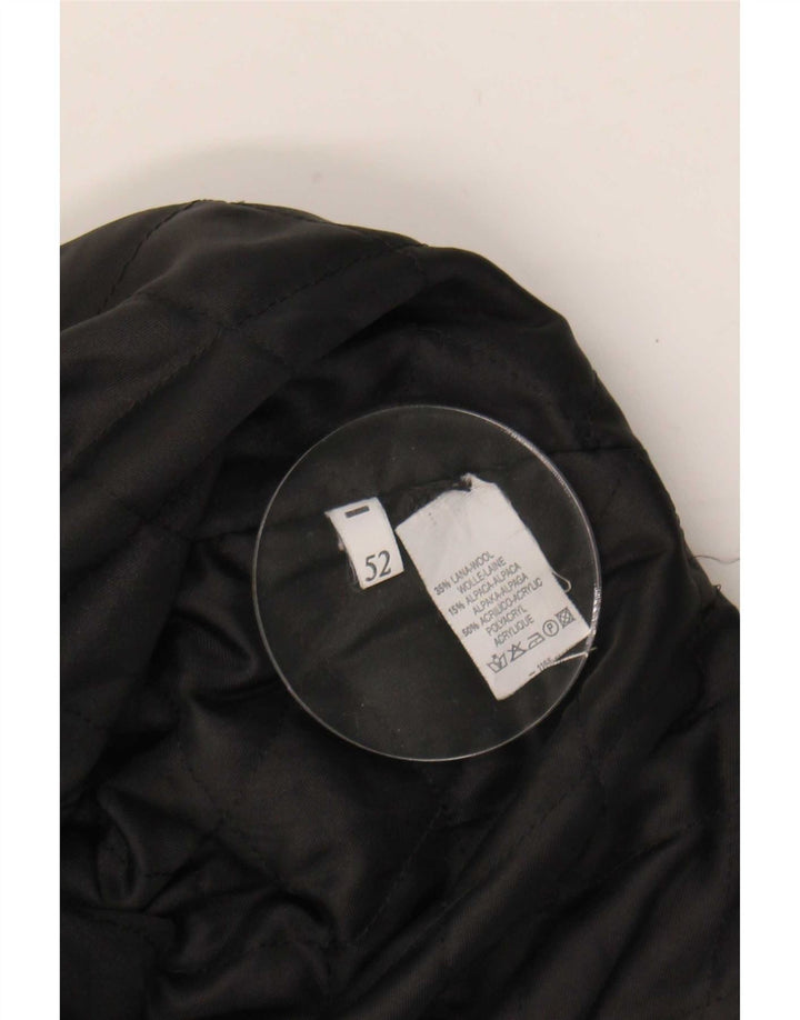 Sweter męski w stylu vintage IT 52, duży, brązowy, geometryczny, wełniany