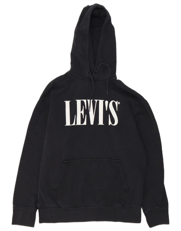 Męski sweter z kapturem z grafiką Levi's, średni czarny, bawełniany