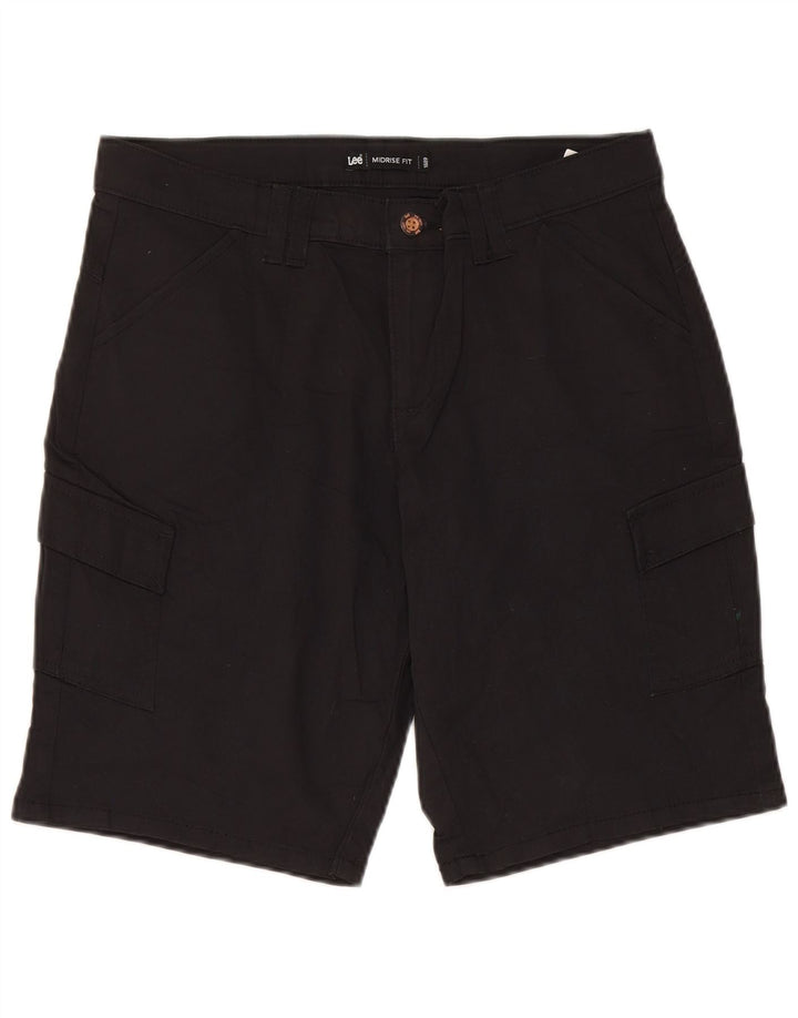 Damskie szorty cargo ze średnim stanem Lee US 6 Medium W30, czarne, bawełniane
