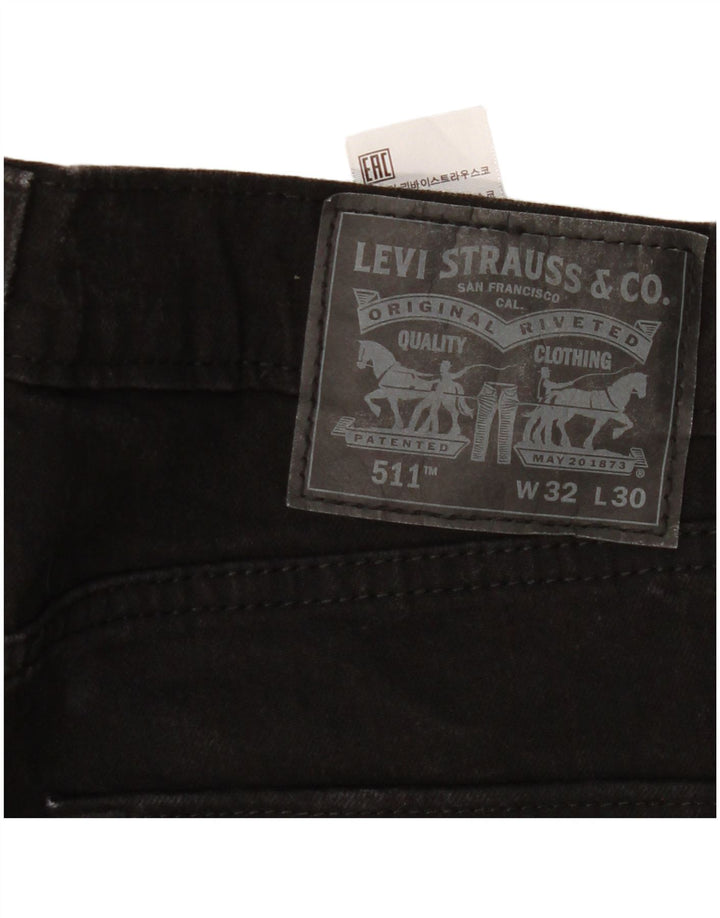 Męskie jeansy Levi's 511 Slim W32 L30 Czarna bawełna