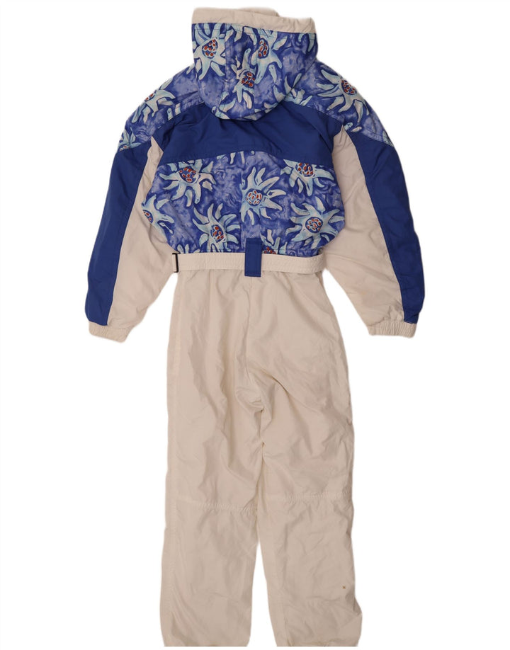 Damski kombinezon narciarski Ellesse z kapturem, oversize IT 40, mały, biały, kwiatowy