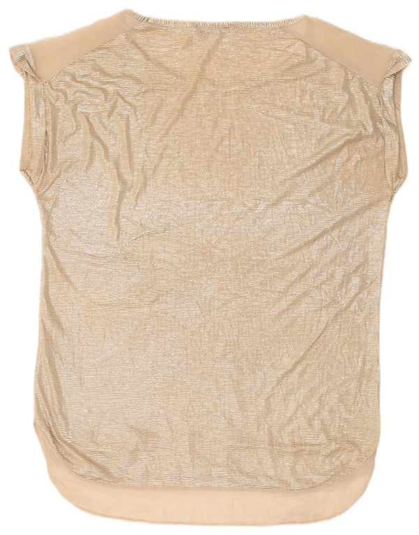 Damska bluzka oversize o przedłużonym kroju OASIS Top UK 10 Small Gold Poliester