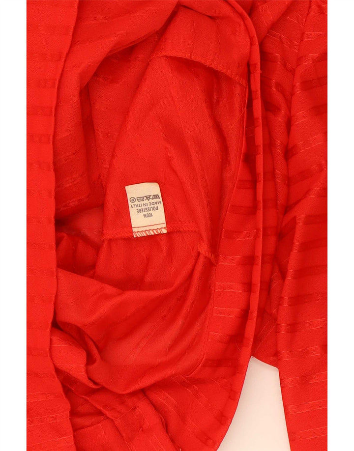 Damska bluzka koszulowa w stylu vintage, US 5, małe, czerwone paski, poliester