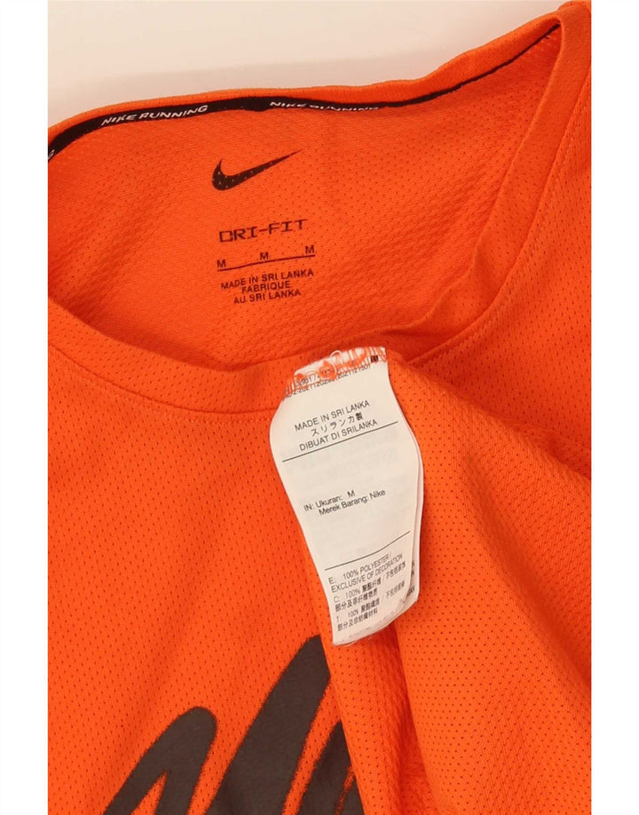 Męski T-shirt Nike Dri Fit z grafiką, średni pomarańczowy poliester