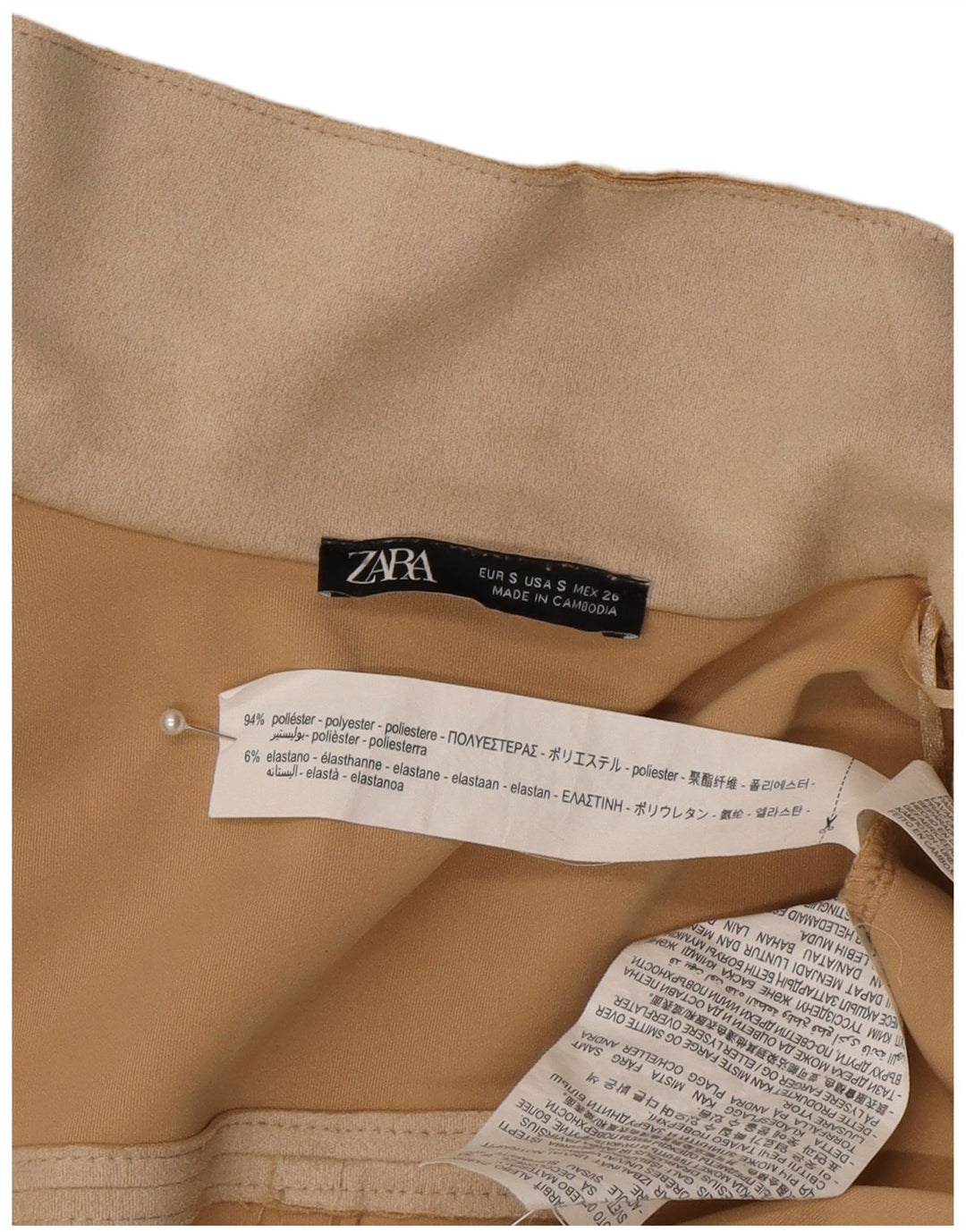 Zara damski otwarty płaszcz oversize UK 10 mały beżowy poliester