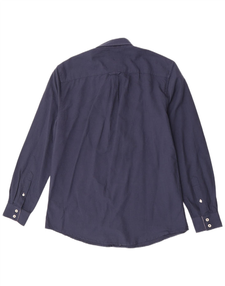 Crew Clothing Męska koszula o klasycznym kroju, średnia, granatowa, bawełniana