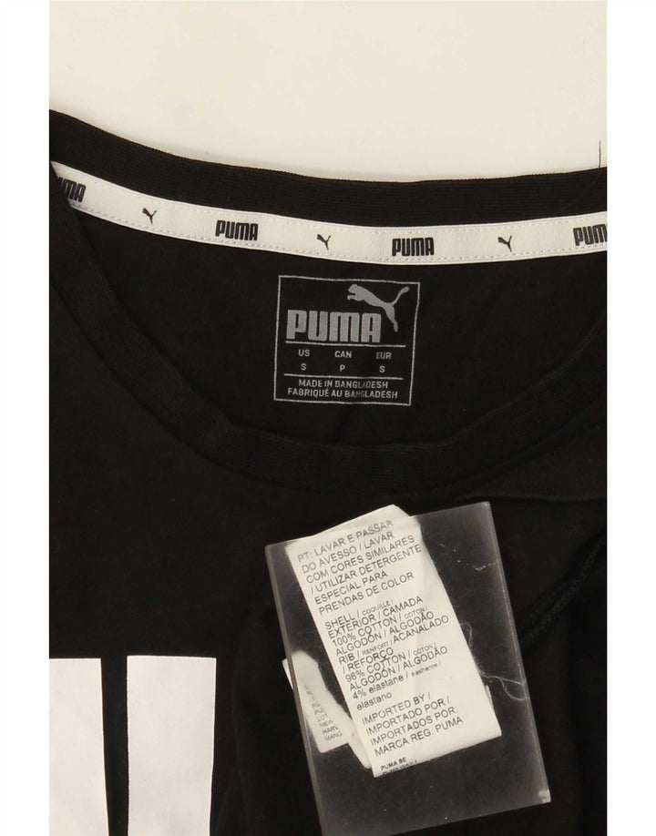 Męski T-shirt z grafiką Puma, mały, czarny, bawełniany