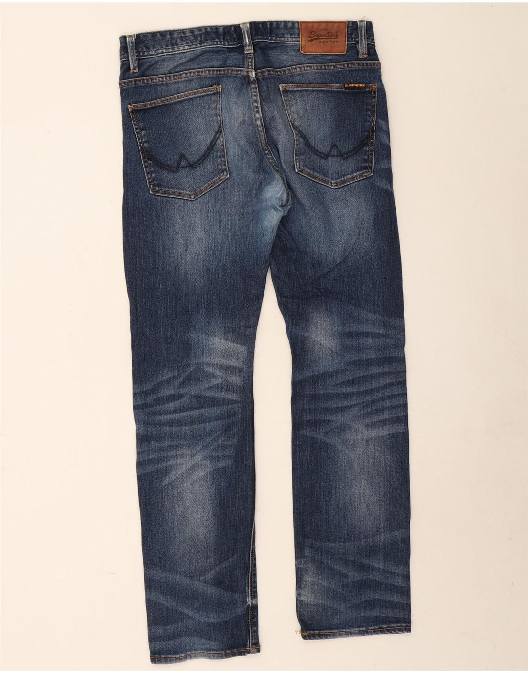 Męskie proste dżinsy Superdry W32 L30 Niebieskie, bawełniane