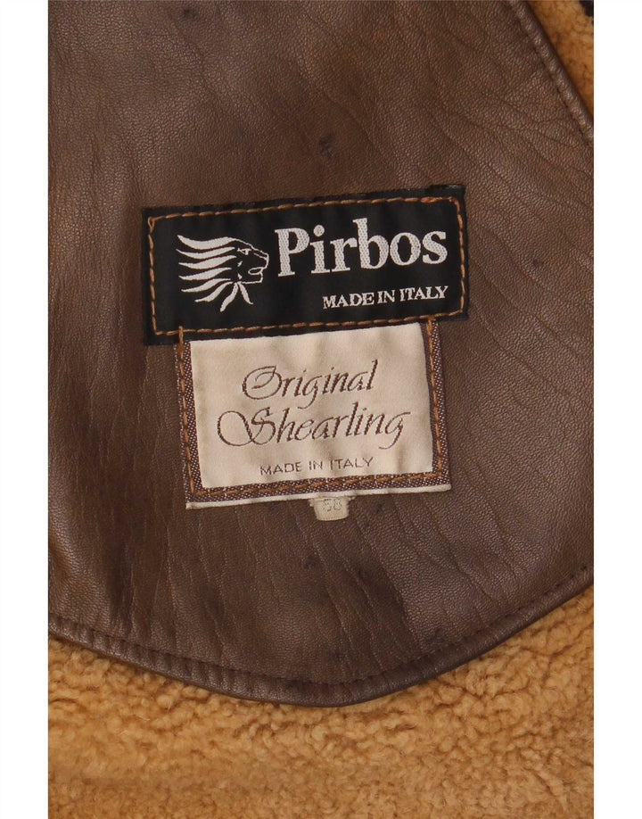 Męska kurtka Shearling Pirbos IT 58 4XL Brązowa kurtka Shearling