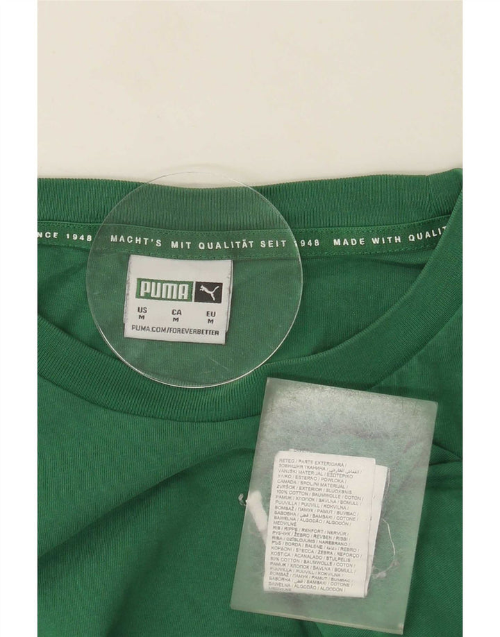 Męska koszulka z grafiką Puma Top, średnia, zielona bawełna