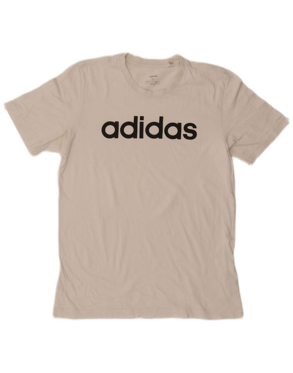 Męska koszulka z grafiką Adidas, średnia, biała bawełna