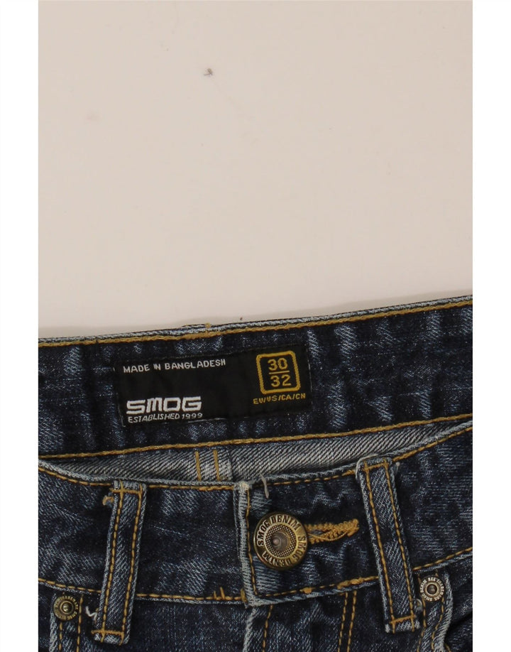 SMOG Mens Distressed Denim Shorts W30 Medium  Blue Cotton Vintage Smog and Second-Hand Smog from Messina Hembry 